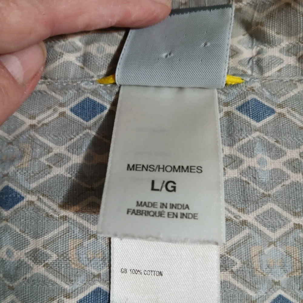 The North Face Gray and Blue Diamond Shirt